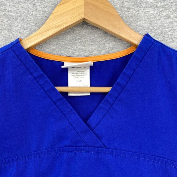 Scrub Star Scrub Top Womens Small Blue Nursing Vet Medical Uniform Short Sleeve - Picture 4 of 12